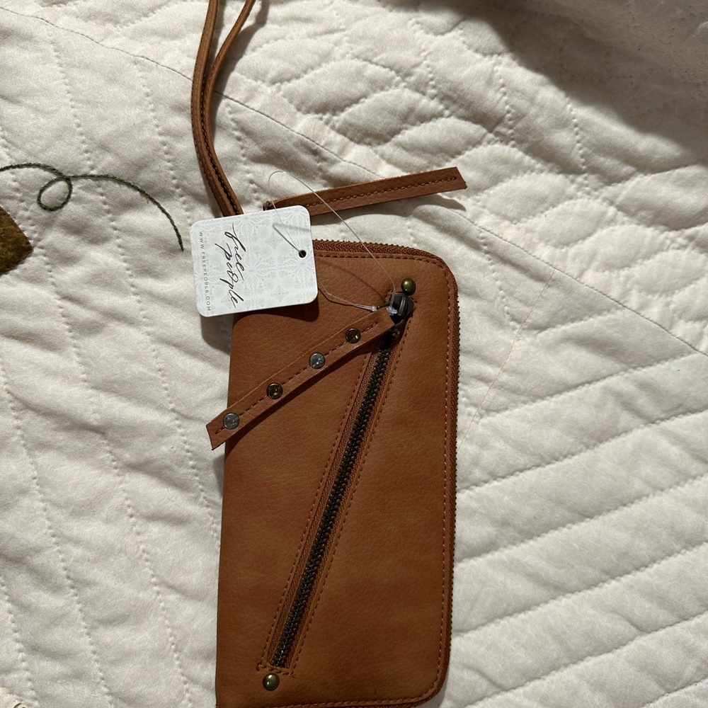 Free People Tan Leather Wallet
